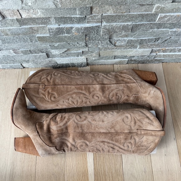 Steve Madden Lasso Pointed Toe Chunky Heel Knee-high Brown Cowboy Boots 8 - Picture 13 of 15